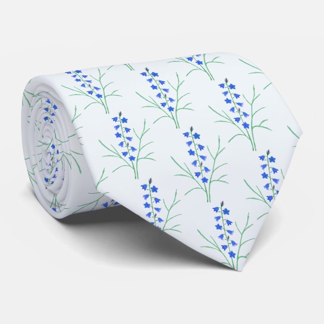 Gravata Azul de Pescoço Branco (Rolled)