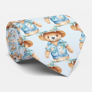 Gravata Azul de Urso de Pelúcia