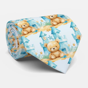 Gravata Azul de Urso de Pelúcia