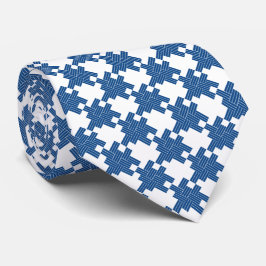 Gravata Azul e Branco Grande Gravador