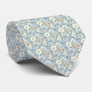 Gravata Azul Empoeirado Bege Floral Casamento Noivo Padrin