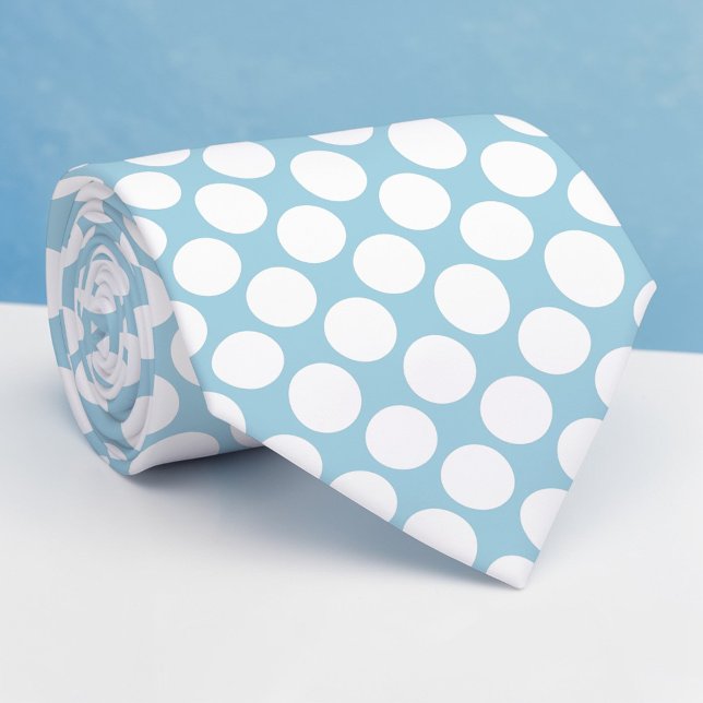 Gravata Azul Empoeirado com Bolinhas Jumbo Persona (Criador carregado)