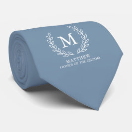 Gravata Azul Empoeirado Pai do Noivo Monograma de Casament