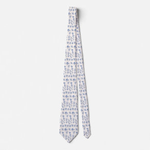 gravata azul floral