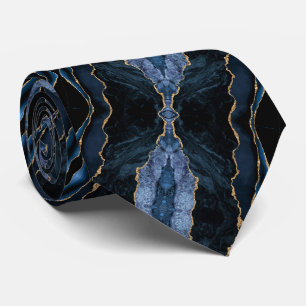 Gravata Azul Marinho com Lantejoulas Douradas