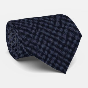 Gravata Azul-Marinho de Luxo Saffiano com Textura