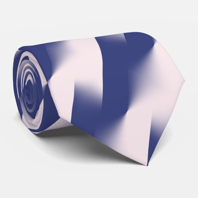 Gravata Azul Marinho e Rosa Diagonal Bloco de Cor Ombre Zi (Rolled)
