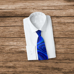 Gravata Azul Paua Abalone Shell Fractal Abstrato