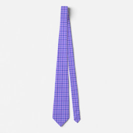 Gravata Azul Roxo Xadrez Padrão Clássico Brilhante
