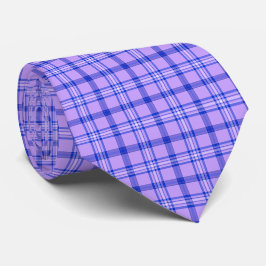 Gravata Azul Roxo Xadrez Padrão Clássico Brilhante