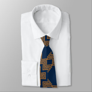 Gravata Azul sofisticado e Dourado