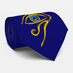 GRAVATA AZUL TALISMAN/OLHOS DE HORO DOURADO