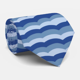 Gravata Azul Tema Náutico Onda Oceânica
