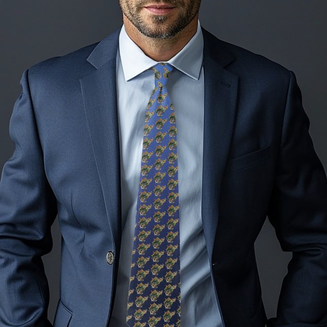 Gravata Azul Verde-Tartaruga do Mar (Criador carregado)