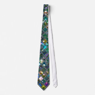 Gravata Azulejos Glitz com dois impressões multicoloridos