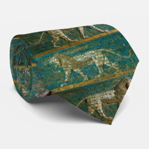 Gravata BABYLONIAN LIONS Arte Assíria Antiga