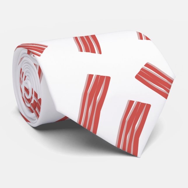 Gravata Bacon Slices Party - Padrão Invisível (Rolled)