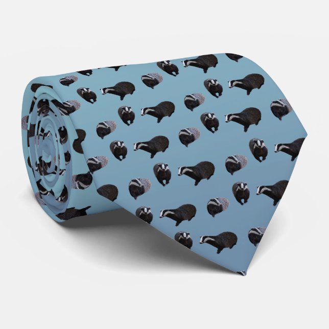Gravata Badger Frenzy Tie (Light/Sky Blue) (Rolled)