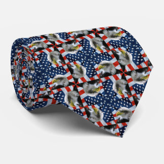 Gravata Bald Eagle American Flag