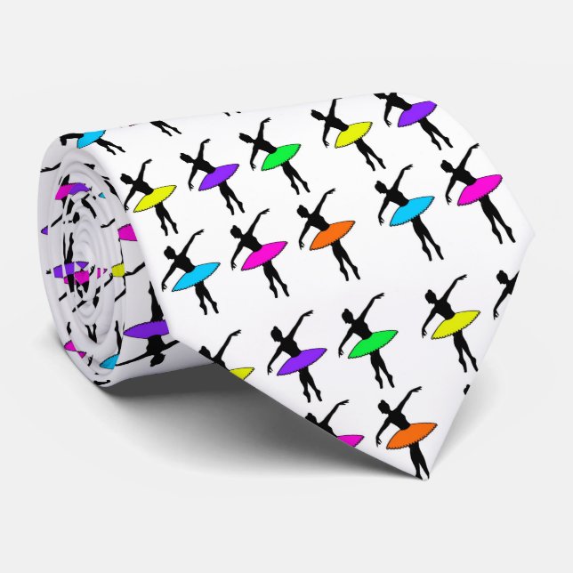 Gravata Balé Neon Ballerinas Dança Professor Dançarino Tie (Rolled)