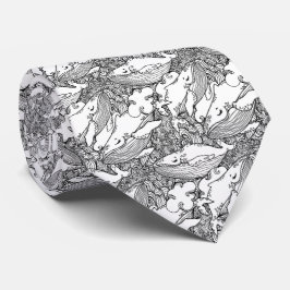 Gravata Baleia-jubarte branca e negra