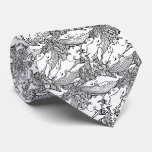 Gravata Baleia-jubarte branca e negra