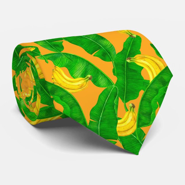 Gravata Bananas and leaves watercolor design (Rolled)