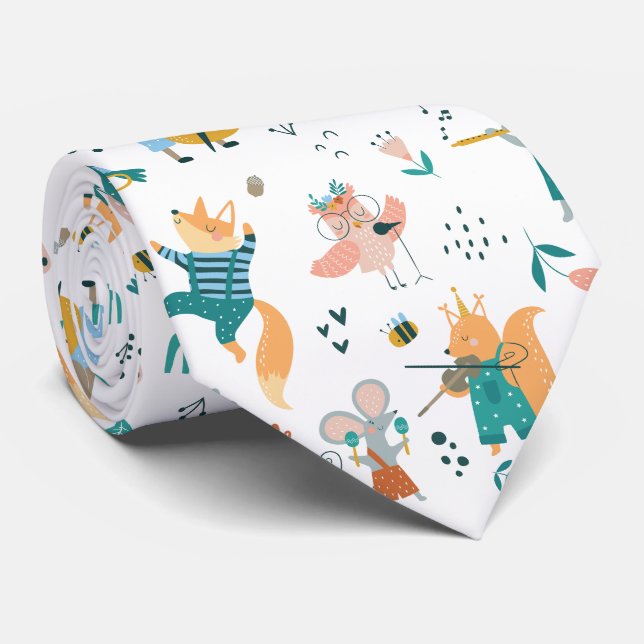 Gravata Banda de Música de Cartoon (Rolled)