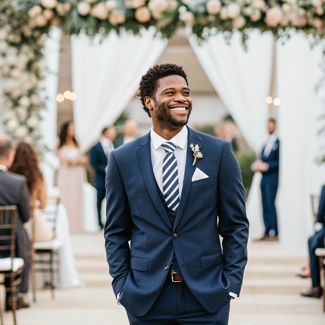 Gravata Bandas brancas clássicas mínimas modernas e clássi (Criador carregado)