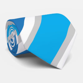 Gravata Bandas brancas e Cinzas geométricas simples