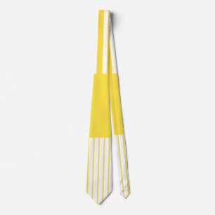 Gravata Bandas Pop de cor - Amarelo-limão e Branco