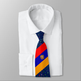 Gravata Bandeira armênia com punho de pescoço alfabétic