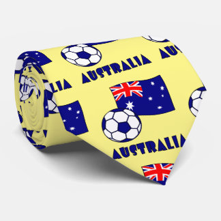 Gravata Bandeira Bola de Futebol Australiana Azul Fundo Am