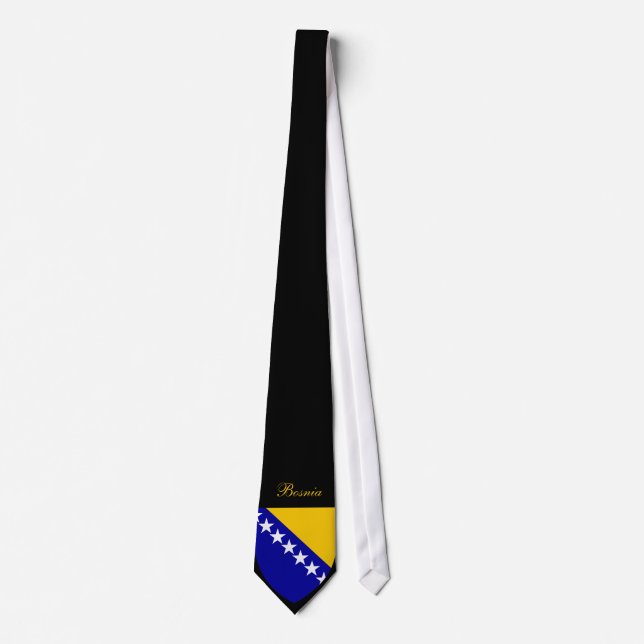 Gravata Bandeira bonita de Bósnia - de Herzegovina - (Frente)
