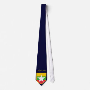Gravata Bandeira bonita de Myanmar