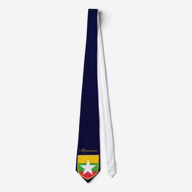 Gravata Bandeira bonita de Myanmar (Frente)