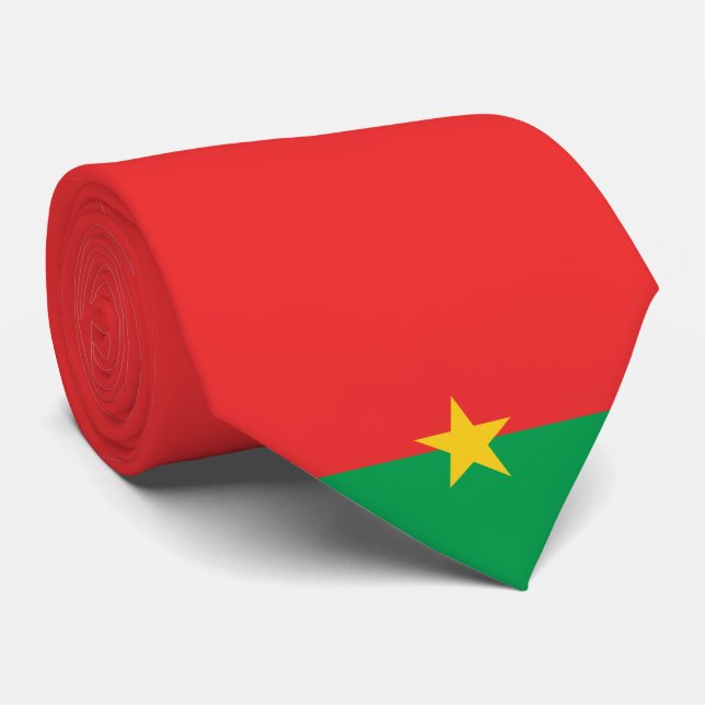 Gravata Bandeira Burkina Faso (Rolled)