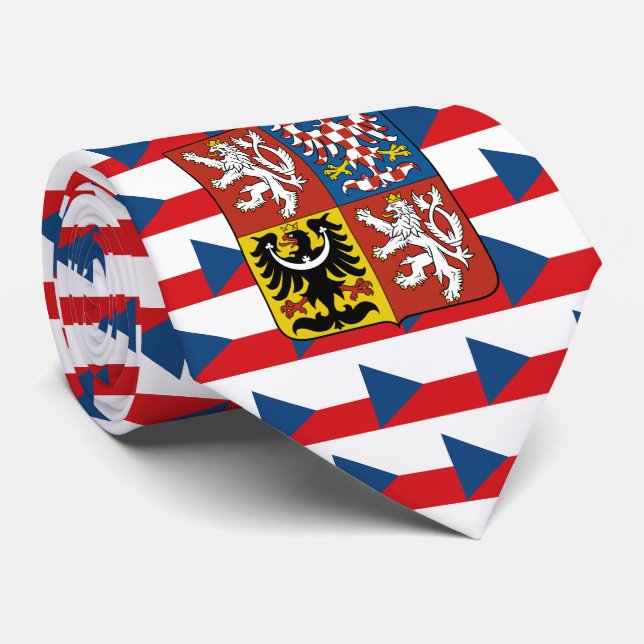 Gravata Bandeira Checa e Grande Casaco de Armas, República (Rolled)