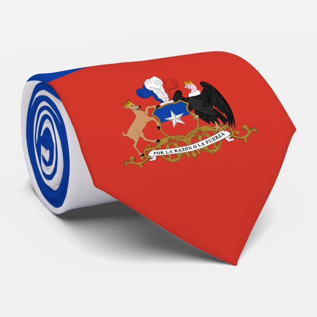 Gravata Bandeira chilena e Casaco de armas, Bandeira do Ch (Rolled)