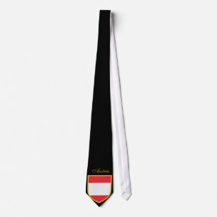 Gravata Bandeira da Áustria Personalizada - Nome Personali