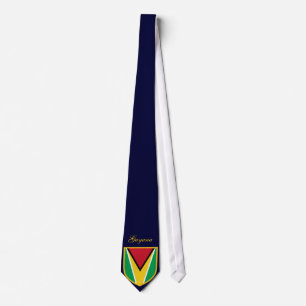 Gravata Bandeira da Guiana Nome Personalizado