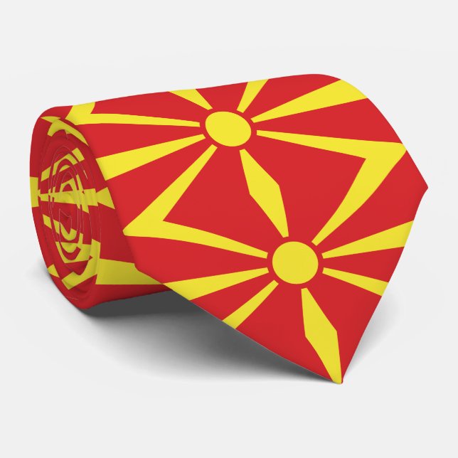 Gravata Bandeira da Macedônia do Norte (Rolled)