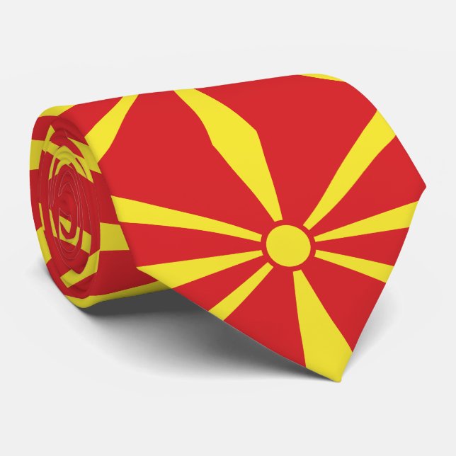 Gravata Bandeira da Macedônia do Norte (Rolled)