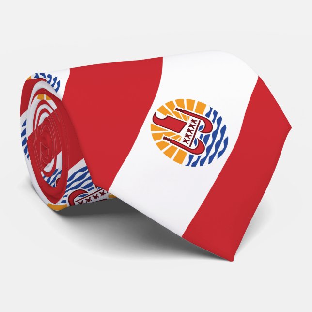 Gravata Bandeira da Polinésia Francesa (Rolled)