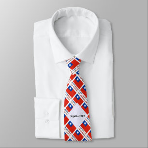 Gravata Bandeira da República da China Taiwan Personalizad