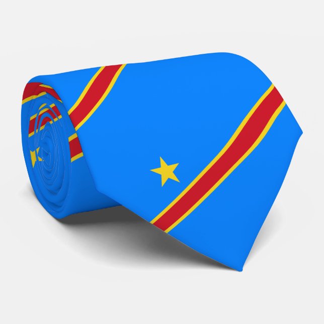 Gravata Bandeira da República Democrática do Congo (Rolled)