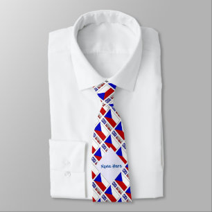 Gravata Bandeira da República Tcheca Tchequia Azul Persona
