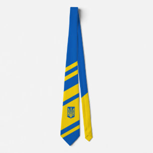 Gravata Bandeira da Ucrânia. Brasão de Armas. Trident. Gra