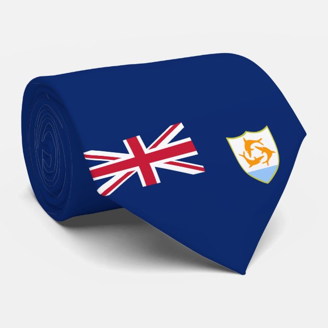 Gravata Bandeira de Anguilla (Caribe) (Rolled)