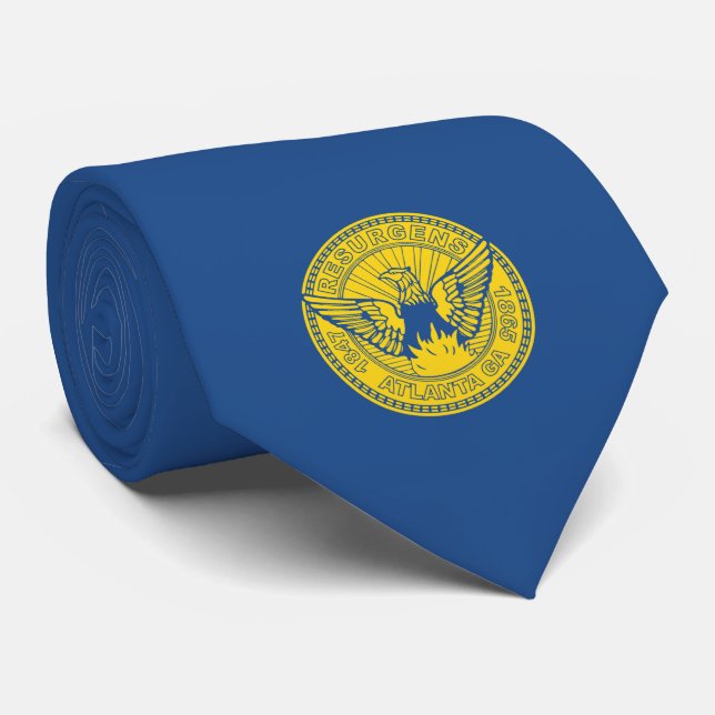 Gravata Bandeira de Atlanta (Geórgia, EUA) (Rolled)